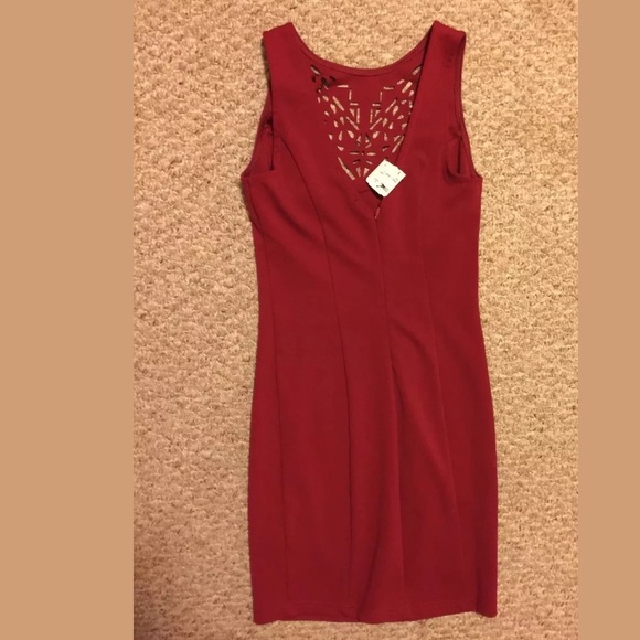 Forever 21 Red Laser cut dress. Size Small - Picture 3 of 4